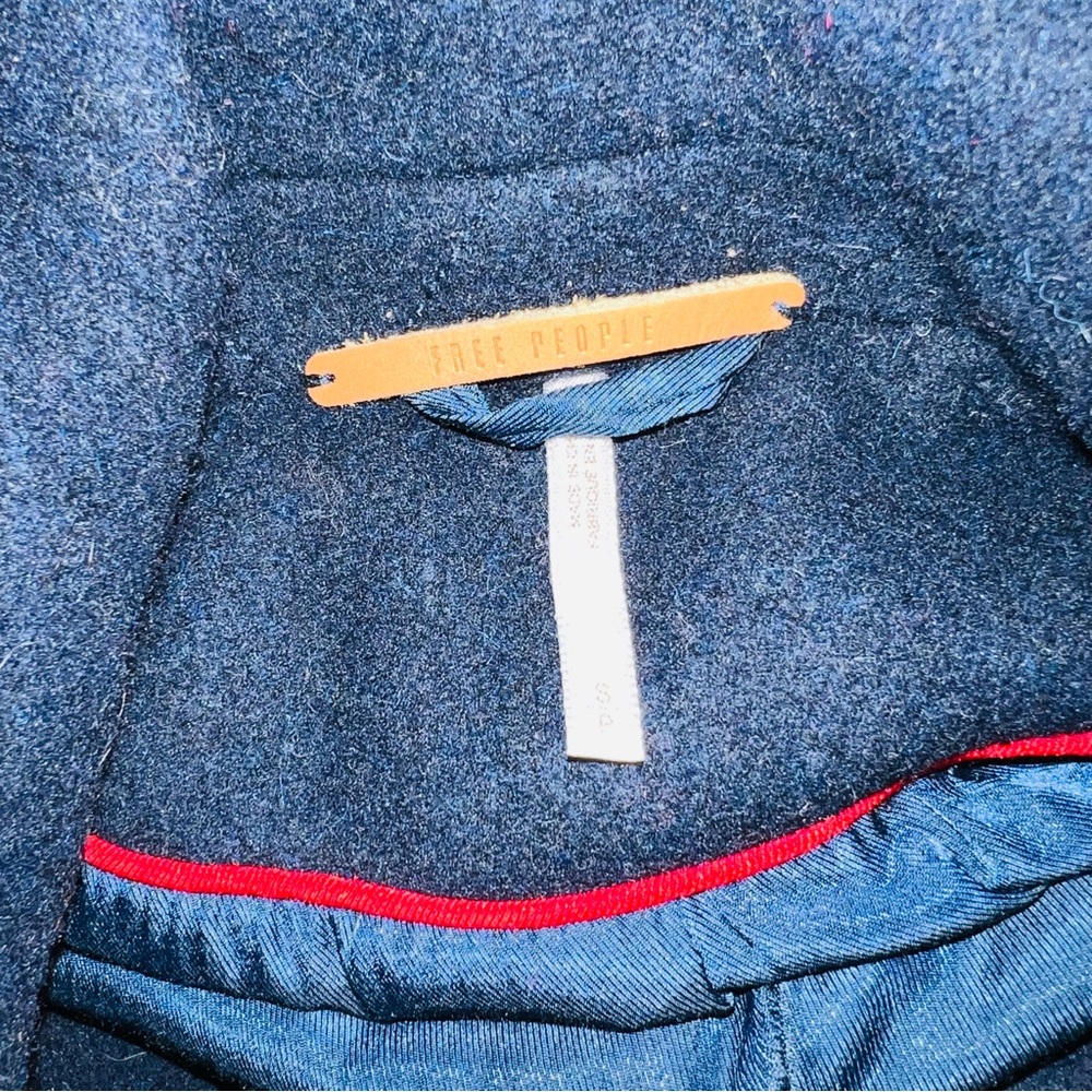 Free People Chicago Fitted Peacoat In Navy Size S Gold Buttons Overcoat - Picture 6 of 6